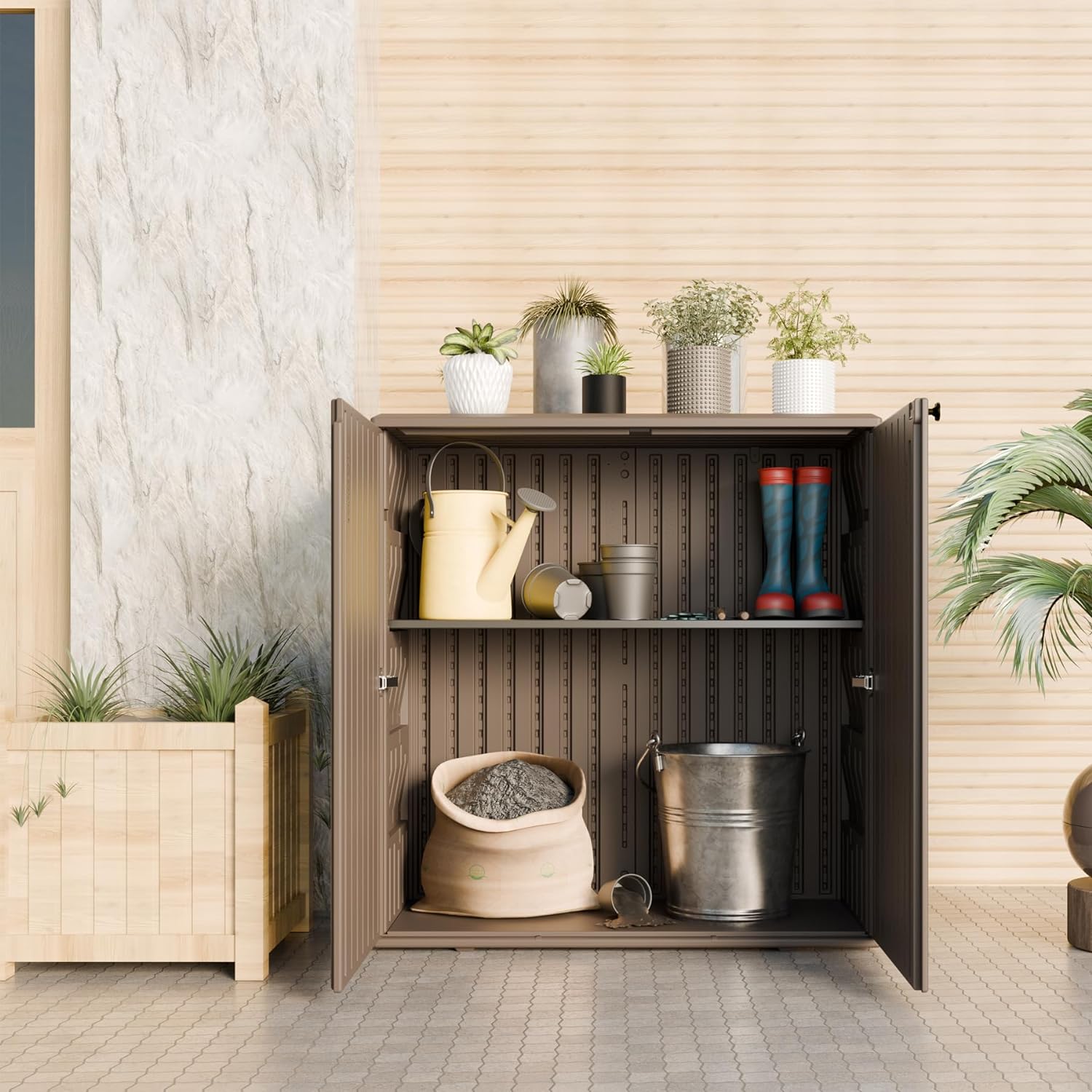 9 cubic feet Indoor &amp; Outdoor Storage Cabinet - Horti Cubic